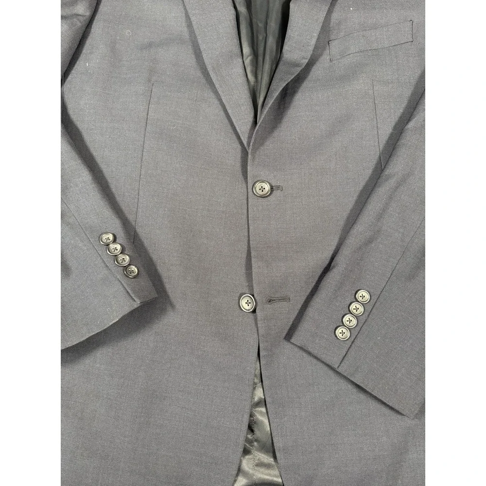 Pronto Uomo Platinum Men's 46 X-Long 100% Wool Suit Jacket Blazer Navy Blue